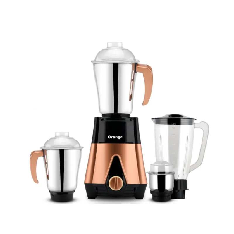 Orange Mixer Grinder 750W With 3Pcs Stainless Steel Jars, 1 Polycarbonate Juice Jar Dezire 4