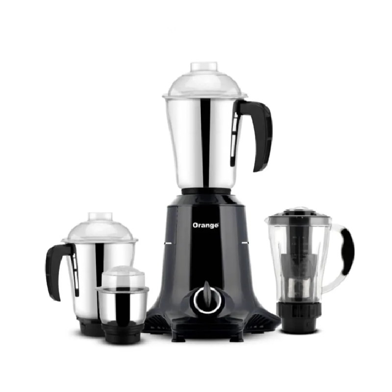 Orange Mixer Grinder 750W With 3Pcs Stainless Steel Jars, 1 Polycarbonate Juice Jar, Black Octa 4
