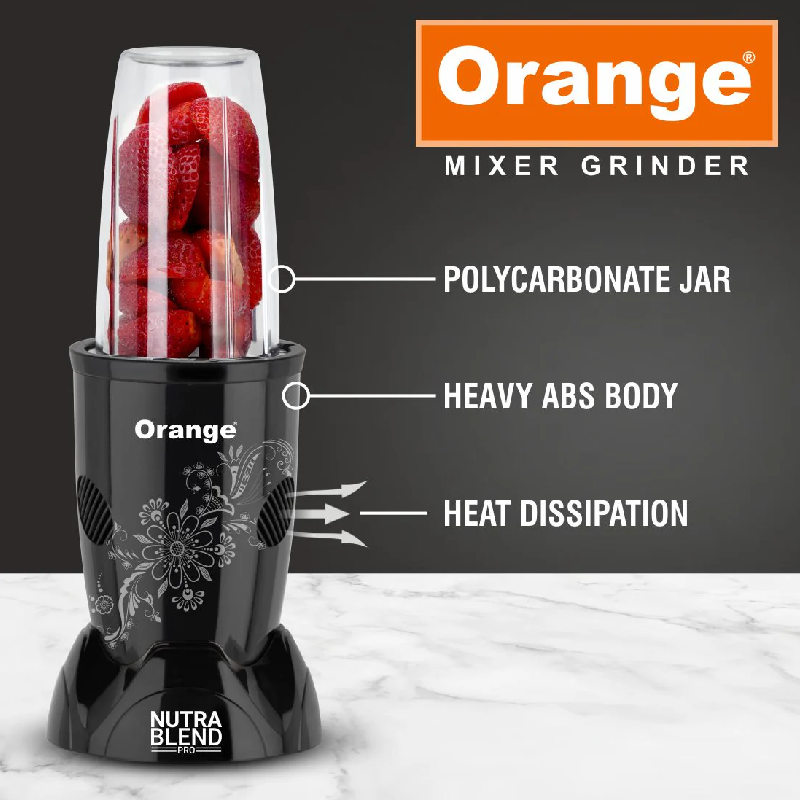 Orange Bullet Grinder 450W With 2 Jars, Nutra Blend Pro