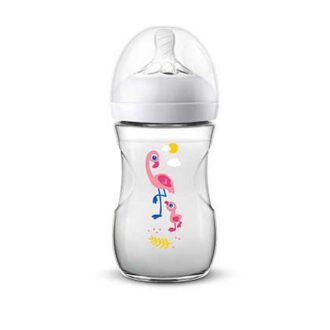 Philips Avent Bottle Natural Flamingo 260Ml/9Oz 2 Holes 1M+ 070/21