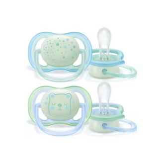 Philips Avent Soother Ultra Air Night Time 0-6m 2's 376/10