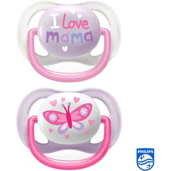 Philips Avent Soother Ultra Air Happy For Girl 0-6M 2'S 080/02