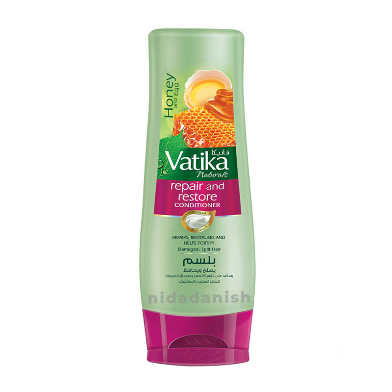 Vatika Conditioner Repair &Amp; Restore, Enriched With Egg &Amp; Honey, Nourishes Hair Roots, For Damaged Hair &Amp; Split-Ends, 400Ml (Pack Of 3)
