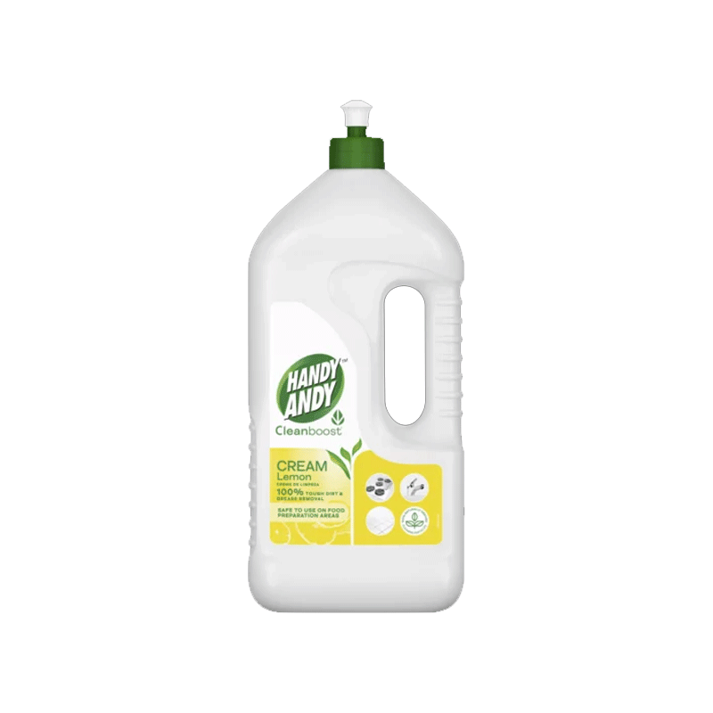 Handy Andy Lemon Multipurpose Cleaning Cream, 100% Natural Cleaning Particles, Removes 100% Of Stubborn Dirt And Grease 1.5L 5Pcs Uhac07