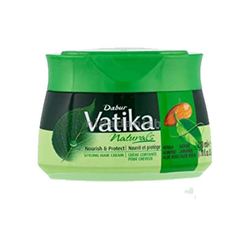 Vatika Hair Cream Nourishing &Amp; Protect, Henna, Almond, Aloe Vera &Amp; Nourishing Vatika Oils, Style &Amp; Texture 140Ml (Pack Of 3)