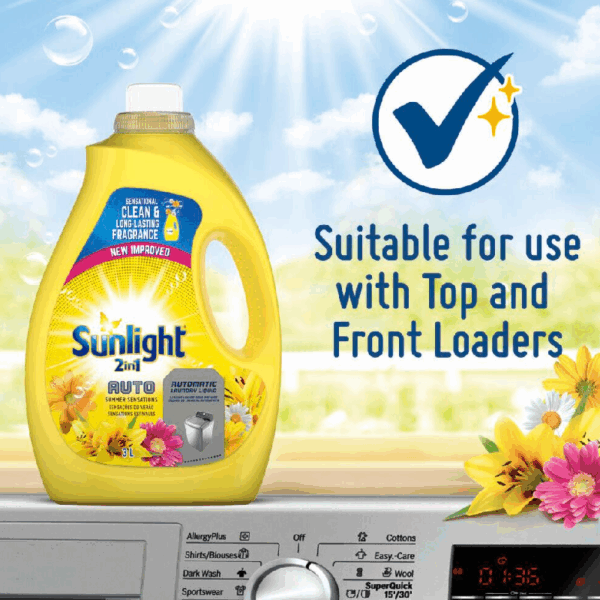 Sunlight Machine Wash 2In1 Auto Liquid 3L Summer Sensations