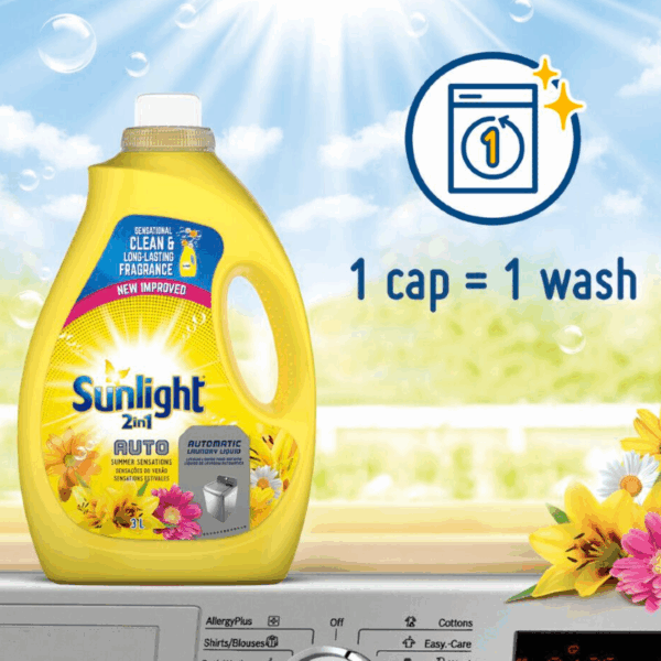 Sunlight Machine Wash 2In1 Auto Liquid 3L Summer Sensations