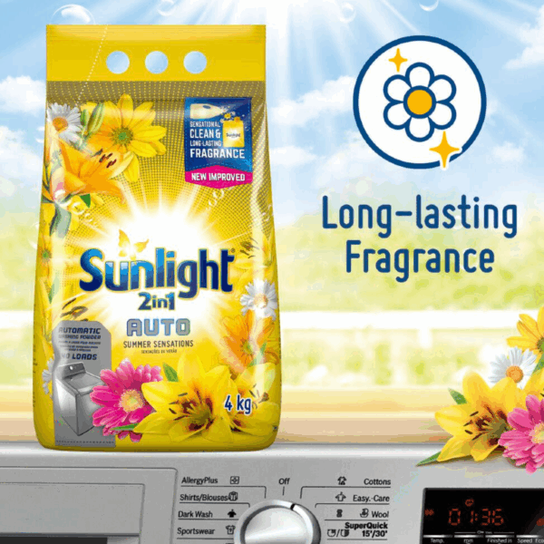 Sunlight Machine Wash 2In1 Auto Detergent 4Kg Summer Sensations