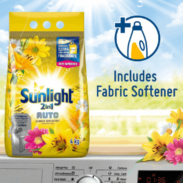 Sunlight Machine Wash 2In1 Auto Detergent 4Kg Summer Sensations