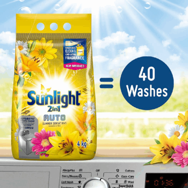 Sunlight Machine Wash 2In1 Auto Detergent 4Kg Summer Sensations