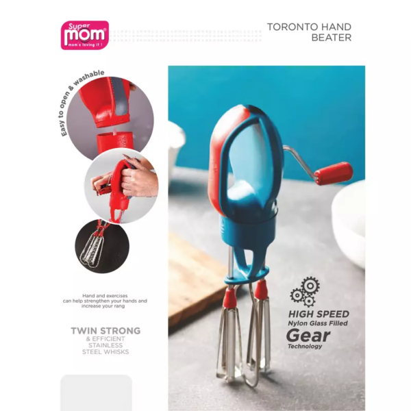 Supermom Toronto Hand Beater Manual Twin Stainless Steel Whisks 573713