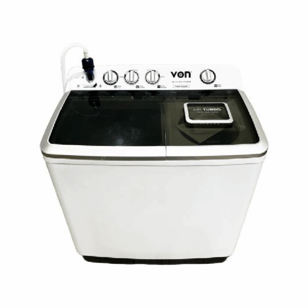 Von Washing Machine 13Kg Twin Tub, Semi-Automatic, White Vwm-13Ahk