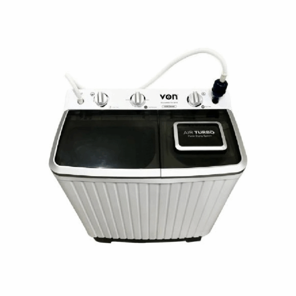 Von Washing Machine 8Kg Twin Tub, Semi-Automatic, White Vwm-08Ahk