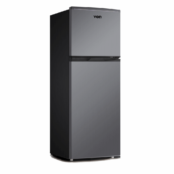 Von Refrigerator 138L Double Door, Top Freezer With Mechanical Temperature Control, Inox Vrt-138Drhx
